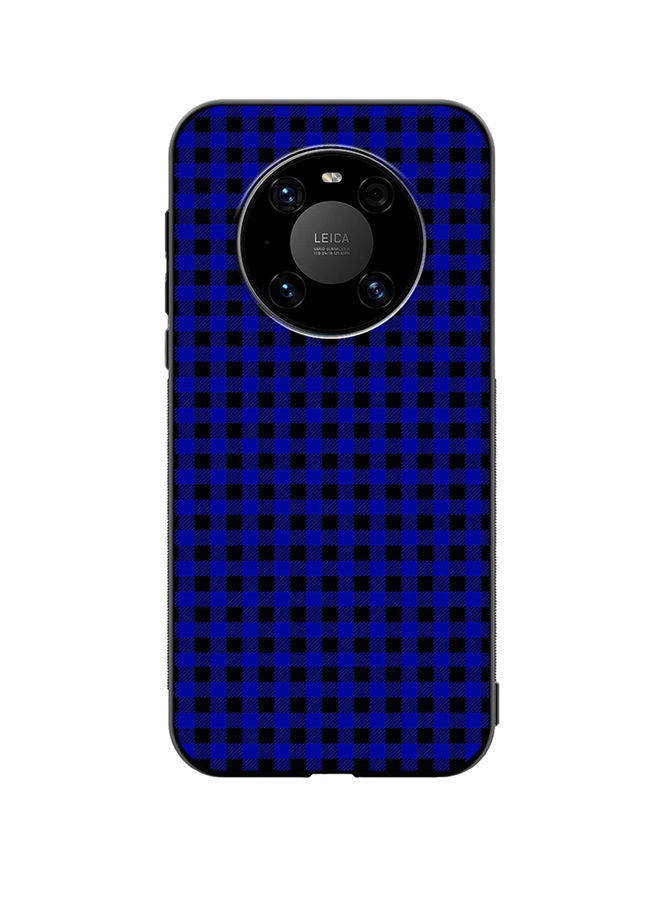 VR CREATIVE Protective Case Cover For Huawei Mate 40 Blue And Black Buffalo Plaid Texture Checkered Seamless Pattern Design Multicolour - Image 1