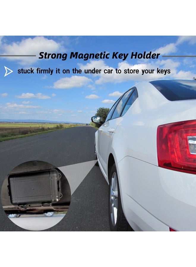 Riomhorry 2 Pcs Magnetic Key Holders Under Car, Hide Key Magnetic Box for Storage Key Indoors, Outdoors, Waterproof Hider Key on The Bottom of Car - Image 4