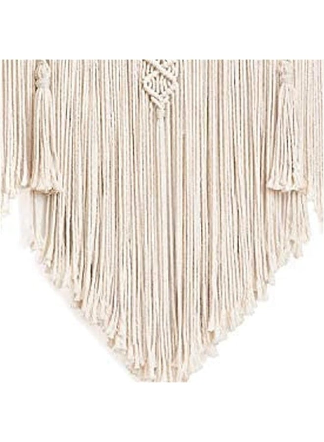 انتيكيانو بساط حائط مزخرف بنمط اجراس الرياح ديكور بوهو انيق منسوج فاخر للتعليق على الحائط للشقة-غرفة النوم-غرفة المعيشة-المعرض وديكور المنزل اللون: ابيض كريمي  80 × 100 سم - Image 2