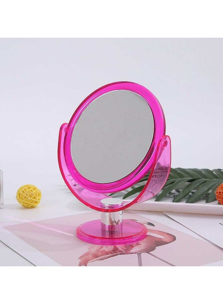 Professional Oval Mirrors with 360 Degree Rotation for Comfortable Everyday Experience Perfect View from All Directions for Home Use or on the Go - 1x & 10x Magnification - Clear Pink - Image 3