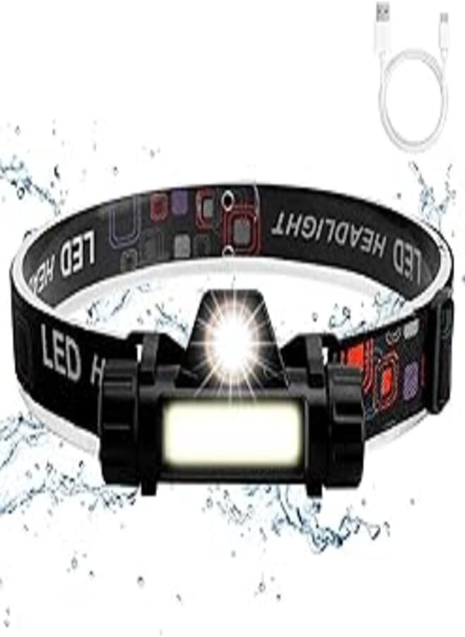 Anwiner Anwiner Headlamp, USB Rechargeable LED Head Lamp, IPX4 Waterproof Flashlight with Magnetic Lightweight, Adjustable Headband Headlight for Camping Cycling Running Fishing 
