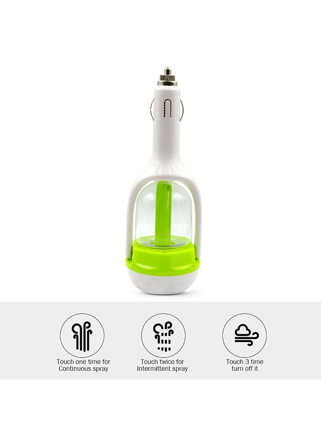 USB Car Aromatherapy Humidifier - 12V Essential Oil Diffuser with 50ML Water Tank, Continuous/Intermittent Mist Spray, Automatic Shut-off, Purification, Removes Odors & Dust, Quiet Operation, Compact White & Green Design, 57x56x164mm, Ideal for In-Car Use, Travel & Commuting. - Image 5