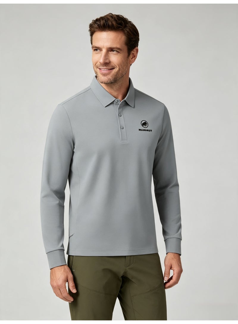 Mammut Men's casual lapel long sleeve Polo shirt - Image 4