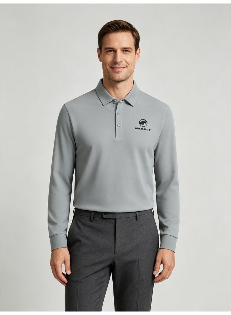 Mammut Men's casual lapel long sleeve Polo shirt - Image 1