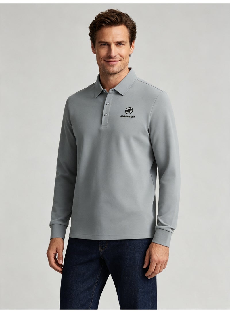 Mammut Men's casual lapel long sleeve Polo shirt - Image 2