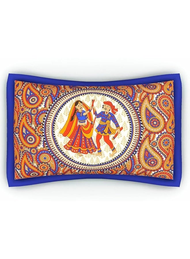 Urban Magic Urban Magic 104 TC Cotton Double Printed Flat Bedsheet (Pack of 1, Blue)  - Image 3
