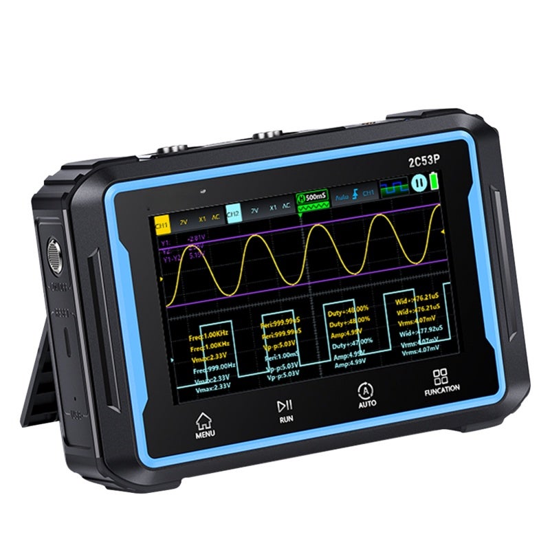 3in1 Oscilloscope Multimeter Signal Generator: 4.3Inch IPS Touchscreen, 50MHz Bandwidth, 12 Adjustable Waveforms - Intelligent Burnproof Design for Electronic Engineering, Maintenance Debugging, Educa - Image 1
