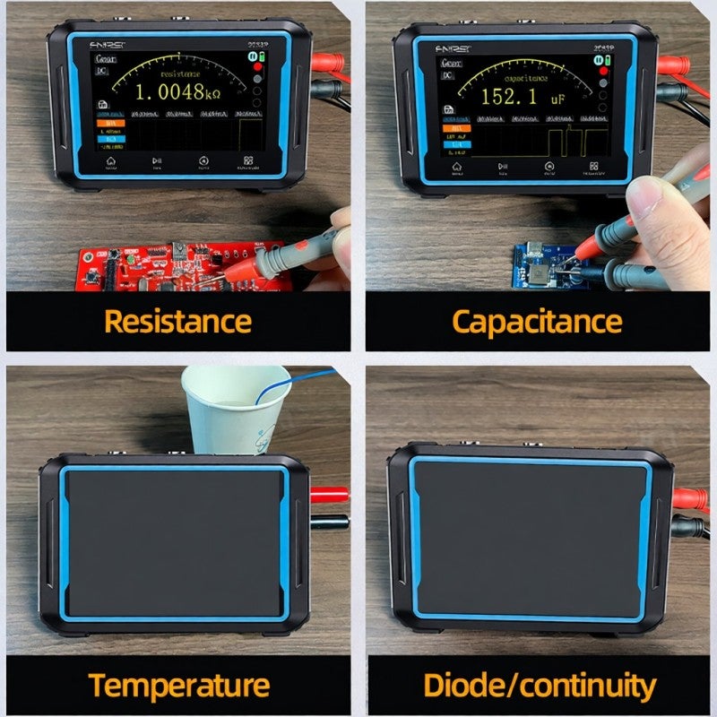 3in1 Oscilloscope Multimeter Signal Generator: 4.3Inch IPS Touchscreen, 50MHz Bandwidth, 12 Adjustable Waveforms - Intelligent Burnproof Design for Electronic Engineering, Maintenance Debugging, Educa - Image 5