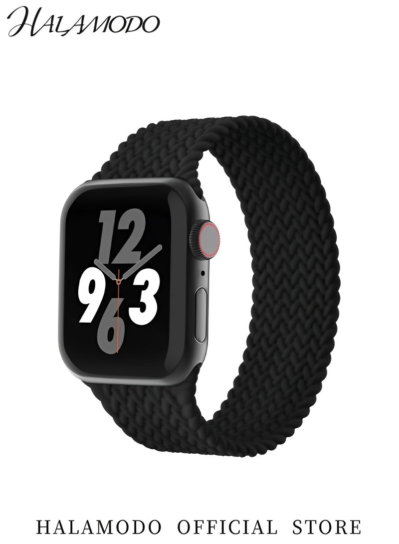 HALAMODO Adjustable Elastic Braided Straps Compatible for Apple Watch Series 6 Stretchy Solid Color Sport Watch Strap Fashion Replacement Strap for Men & Women - Image 2
