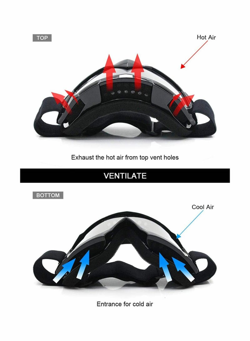SYOSI Motorcycle Goggles, Dirt Bike Off Road Racing, Riding Goggle Anti-Scratch Dustproof Bendable, UV400 Eyewear Padded - Image 3