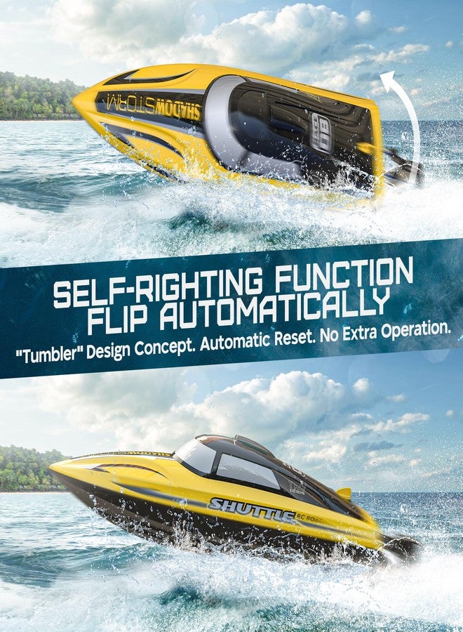 BEZGAR قارب تحكم عن بعد BEZGAR للأطفال - قارب RC سريع بتردد 2.4GHz مع أضواء LED وحقيبة محمولة للبرك والبحيرات والمياه المالحة، هدايا ألعاب مائية للصيف للأولاد والبنات من عمر 6 إلى 12 سنة - Image 5