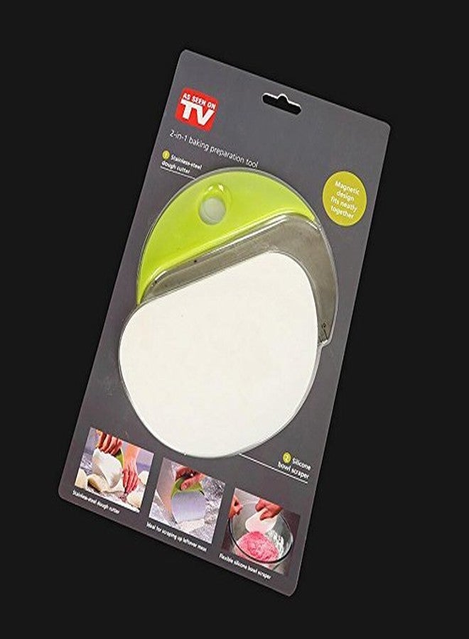 VENJA (LABEL) Venja 2 in1 Baking Preparation Tool - Steel Dough Cutter Scraping Mess with Silicon Flexible scarper Kitchen Tool - Image 2