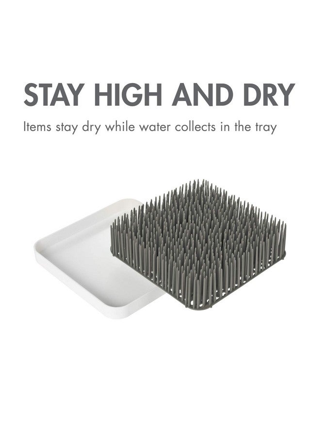 بون رف تجفيف بلاستيكي من Boon Grass - منظم زجاجات أطفال عصري - 9.75 × 9.88 × 3.0 بوصة - رمادي - Image 3