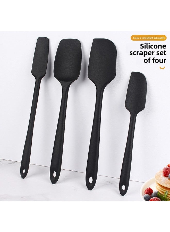 Baking Tools Suit Silicone Spatula Four-piece Baking Spatula Cream Cake Jam Spatula Suit-Specifications:Black Four-piece Set - Image 2