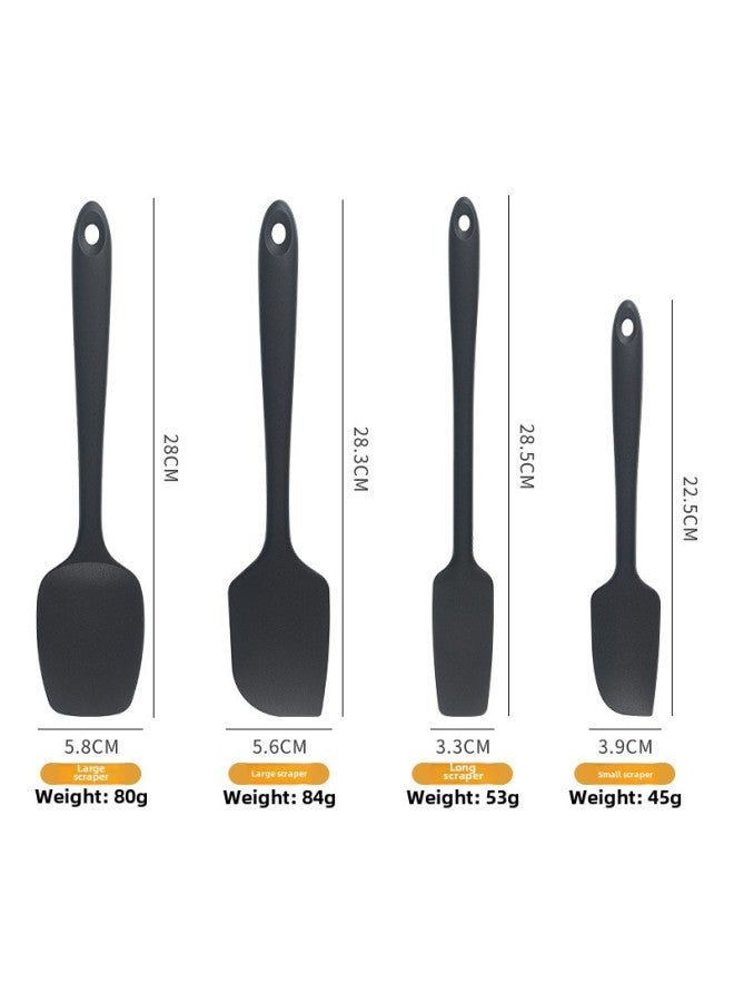 Baking Tools Suit Silicone Spatula Four-piece Baking Spatula Cream Cake Jam Spatula Suit-Specifications:Black Four-piece Set - Image 4