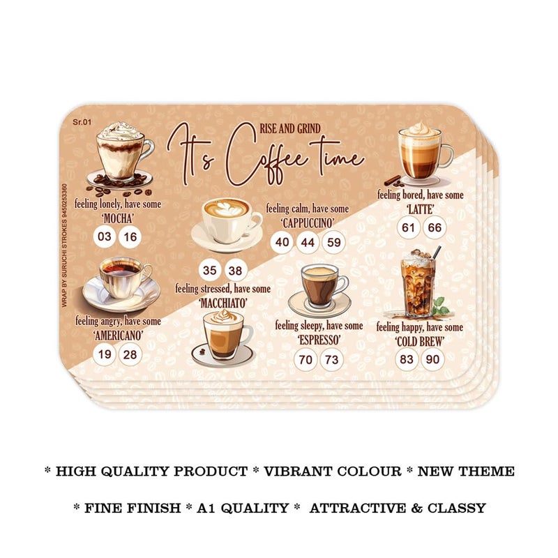 Suruchi Strokes Coffee Time Theme Tambola Tickets, New Bingo, Housie, Kitty Party Games Collection, Designer Printed kukuba for Friends Family get-Together (20 Tickets) - Image 4