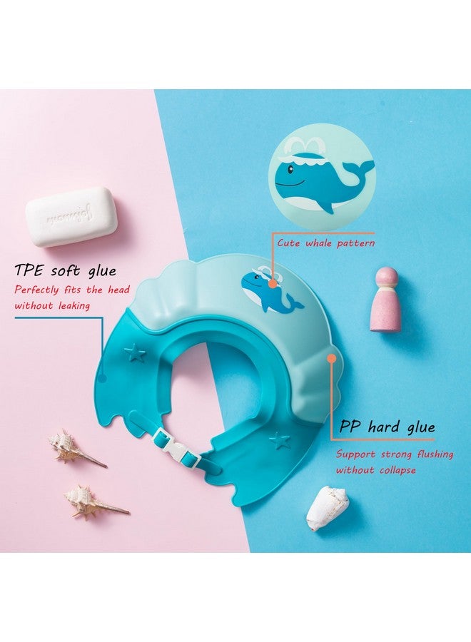 Thcbme Baby Shower Cap Shield, Shower Cap for Kids, Visor Hat for Eye and Ear Protection for 0-9 Years Old Children,Cute whale shape Makes the Baby Bath More Fun (Blue) - Image 3