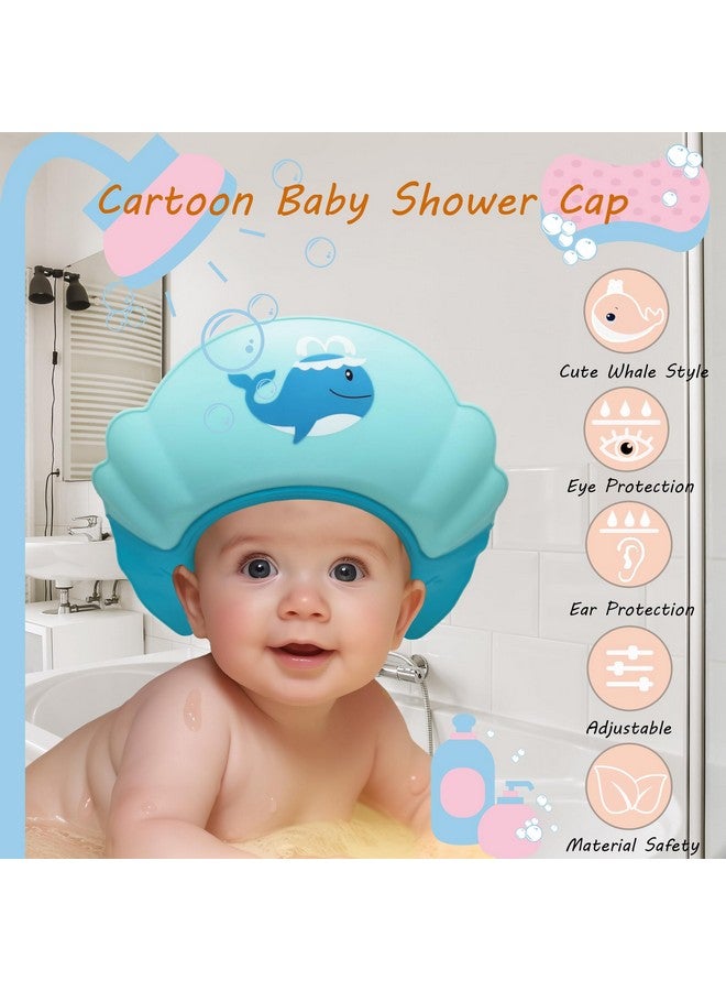 Thcbme Baby Shower Cap Shield, Shower Cap for Kids, Visor Hat for Eye and Ear Protection for 0-9 Years Old Children,Cute whale shape Makes the Baby Bath More Fun (Blue) - Image 2