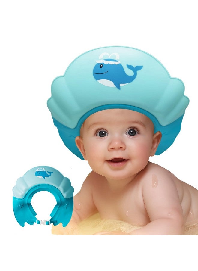 Thcbme Baby Shower Cap Shield, Shower Cap for Kids, Visor Hat for Eye and Ear Protection for 0-9 Years Old Children,Cute whale shape Makes the Baby Bath More Fun (Blue) - Image 1