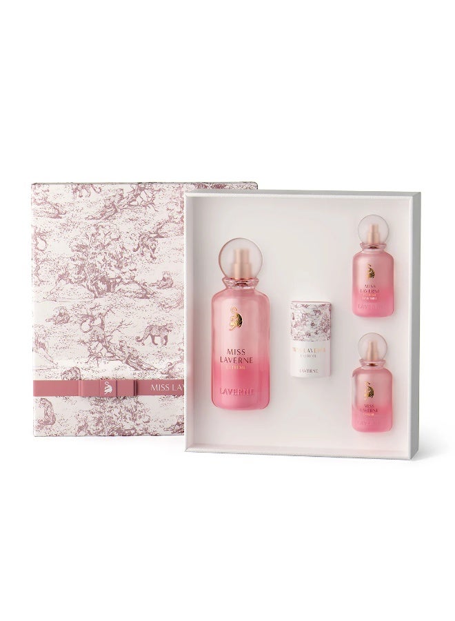 عطر لاڤرين مجموعة مس لاڤرين اكستريم فيهاعطر 150 مل + 25 مل + عطر شعر 25 مل + سكارف باللون الزهري