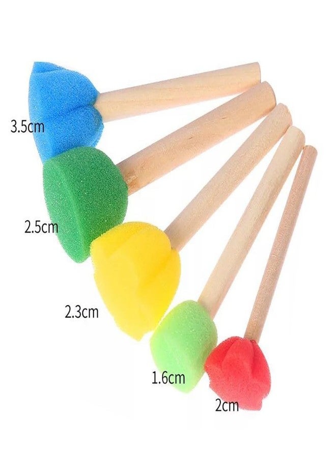 GSHLLO 10 Pcs Wooden Handle Foam Brush Round Flower Paint Sponge Brush DIY Sponge Stamps Card Making Drawing Tools for Craft Scrapbooking - Image 5