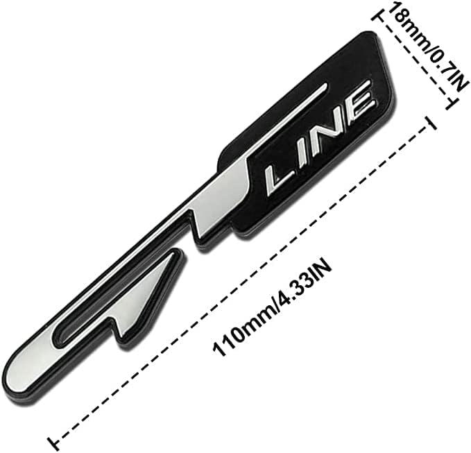VRT GT LINE Decals Car Emblem Sticker Badge for KIA Vehicle Truck Front Fenders Bumper Side Window Trunk Boot Tailgate11 cm x 2 cm (Black) - Image 3