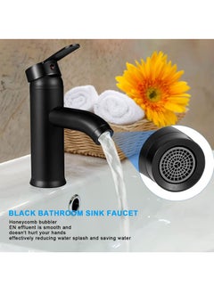 YOMYM Wash Basin Mixer Faucet,Bathroom Basin Faucet,Water Mixer Kitchen Hot and Cold Water, Single Tap for Sink, Bathroom Sink Faucets with Included Hoses (Short)  - Image 5