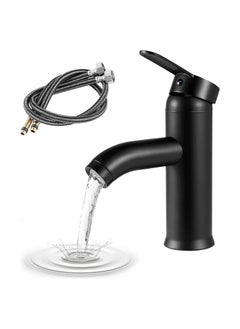 YOMYM Wash Basin Mixer Faucet,Bathroom Basin Faucet,Water Mixer Kitchen Hot and Cold Water, Single Tap for Sink, Bathroom Sink Faucets with Included Hoses (Short)  - Image 1