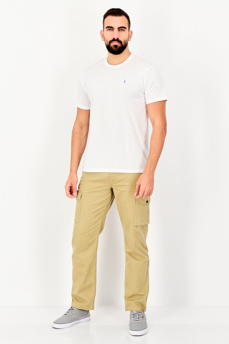 Tailorbyrd Men Crew Neck Short Sleeve Embroidered Logo T-Shirt, White - Image 4