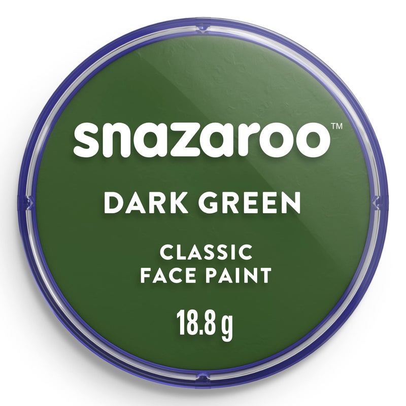 Snazaroo Classic Face and Body Paint, 18.8g (0.66-oz) Pot, Dark Green - Image 1