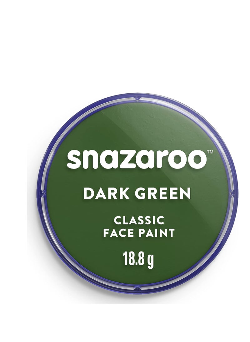 Snazaroo - Snazaroo Classic Face and Body Paint, 18.8g (0.66-oz) Pot, Dark Green - Image 1