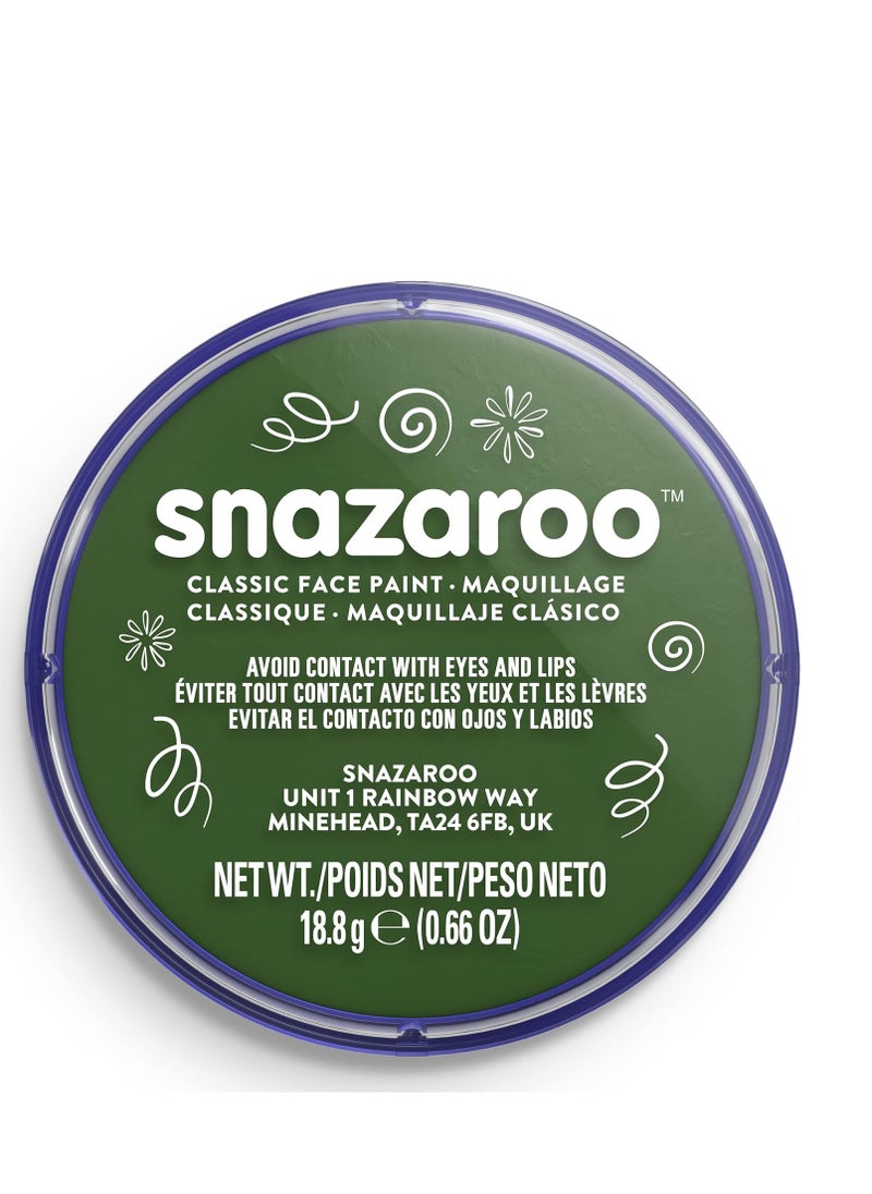Snazaroo - Snazaroo Classic Face and Body Paint, 18.8g (0.66-oz) Pot, Dark Green - Image 1