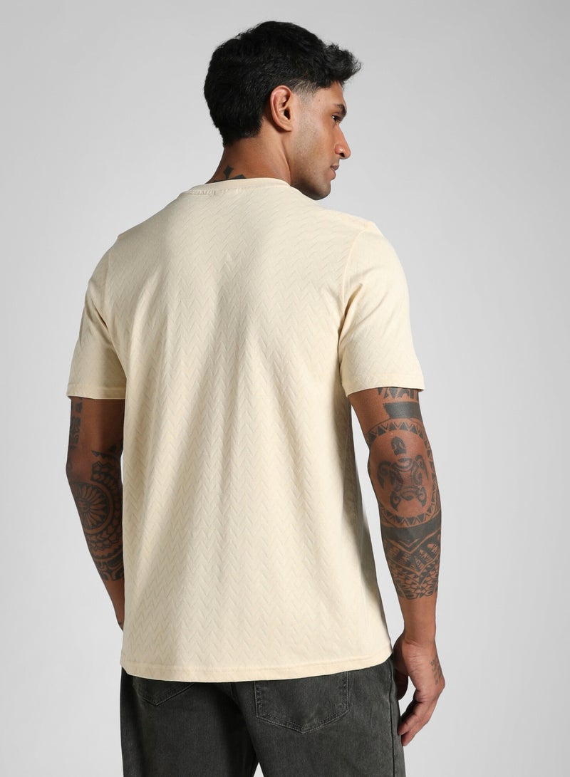 PUMA RCB Mens Beige Classic T-shirt - Image 4