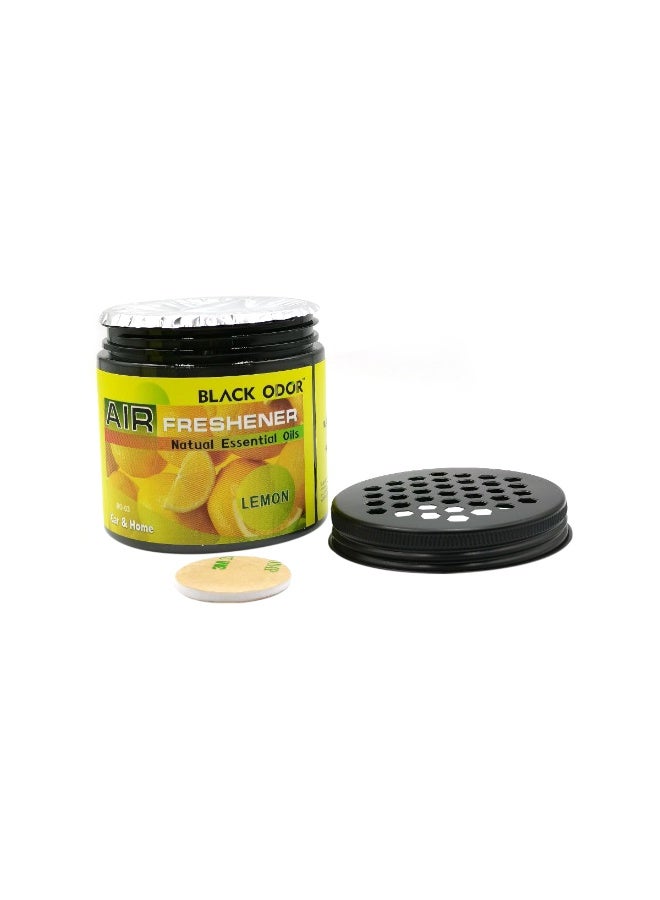 Black Odor Air Freshener Gel 180g, Lemon Scent with Natural Essential Oils – Long-Lasting Odor Eliminator for Car & Home BO-03 - Image 2