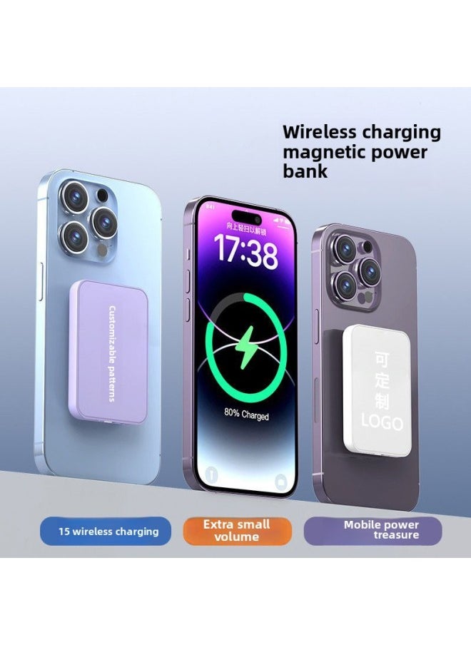 Generic - Magsafe Magnetic Suction Wireless Mobile Power Charging Treasure For Iphone15 Applicable For Iphone11 External Battery X-Color:Green-Power Supply Capacity:5000 MA - Image 1