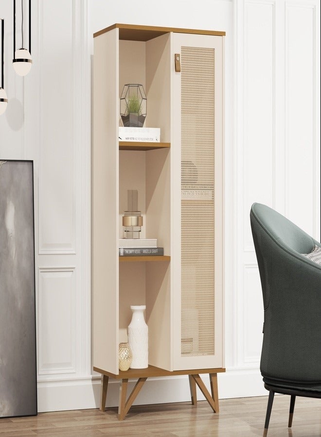 JB  MOVEIS Cabinet.with Shelves&Door. Off White140x36x66 cm  - Image 1