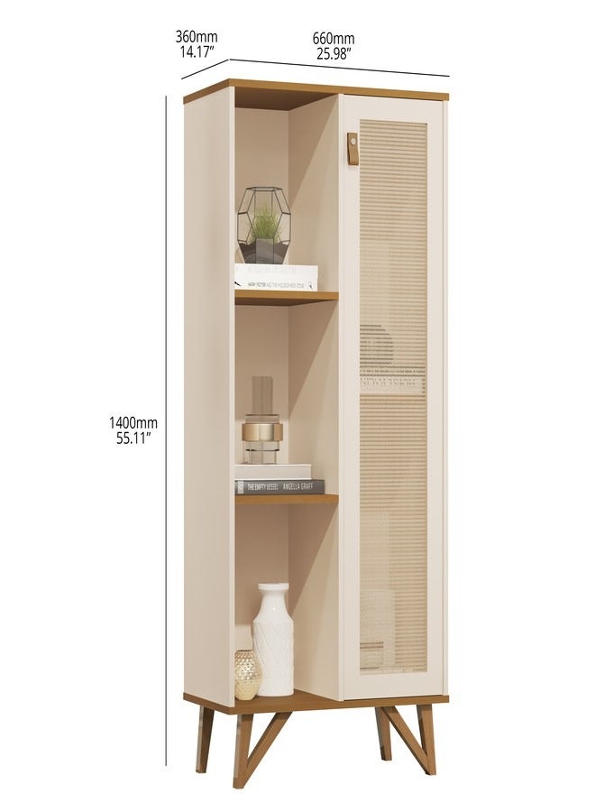 JB  MOVEIS Cabinet.with Shelves&Door. Off White140x36x66 cm  - Image 2