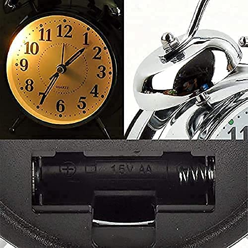 SAJAG Table Clock Twin Bell Analog Alarm Clock for Students Heavy Slippers Extra Loud for Bedside Table Twins Bell Ringing NonTicking Desk Clocks for Kids Teens and Girls Silver - Image 5