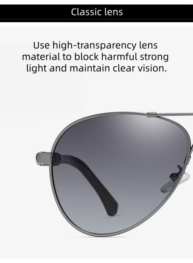 UV400 Retro Pilot Sunglasses, Neutral Lightweight Metal HD Men's Sunglasses, Suitable for Driving Beach, Desert Fishing, Daily Outdoor Activities - Image 4