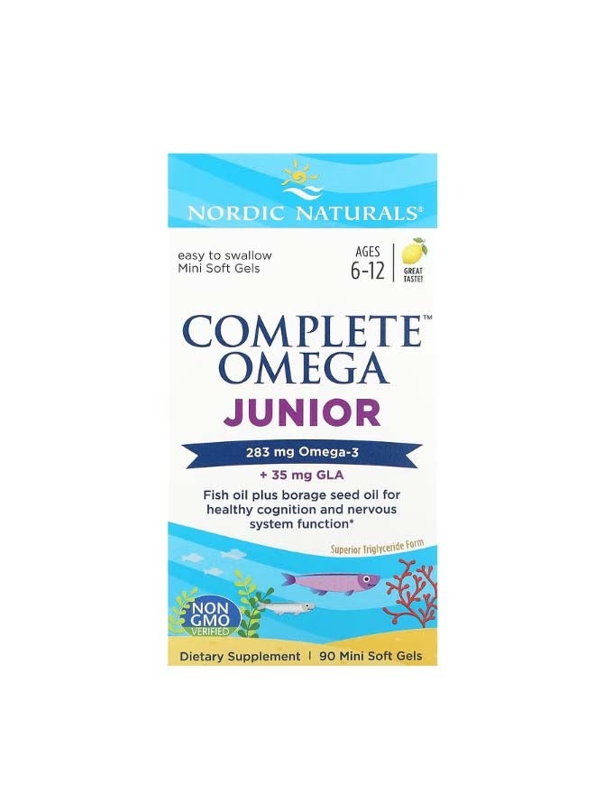 Complete Omega Junior Ages 6 12 Lemon 90 Mini Soft Gels