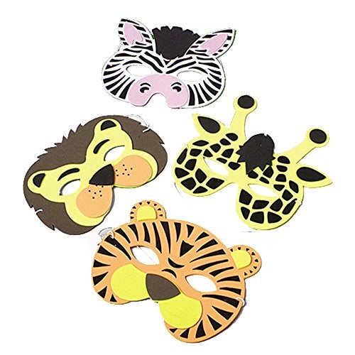 U.S. Toy Wild Animal Foam Masks, (12) assorted masks - Image 1