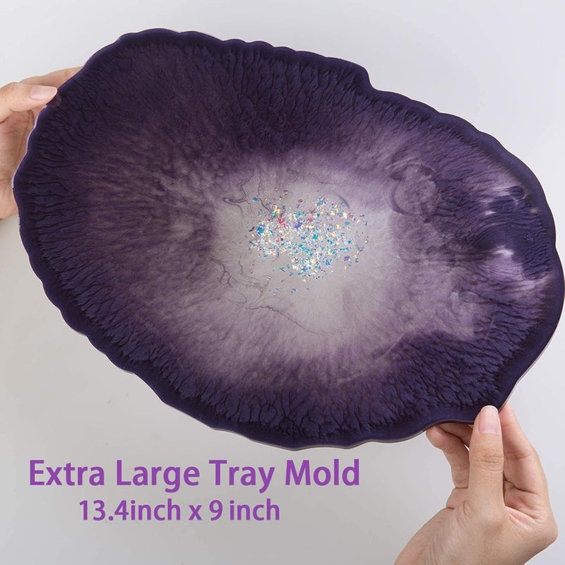 R H LIFESTYLE Silicone Oval Tray Plate Dish Casting Resin Molds for DIY Oval Trinket Mould 14 inch - Image 3