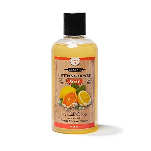 CLARK'S Cutting Board Organic Soap - Cleaner for Butcher Block, Countertop and Utensils - Enriched with Natural Orange & Lemon Extracts - Cleans and Restores Wood - Use Before Food Safe Mineral Oil - Image 1
