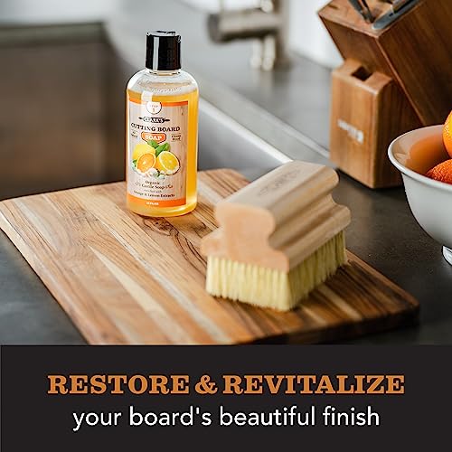 CLARK'S Cutting Board Organic Soap - Cleaner for Butcher Block, Countertop and Utensils - Enriched with Natural Orange & Lemon Extracts - Cleans and Restores Wood - Use Before Food Safe Mineral Oil - Image 5