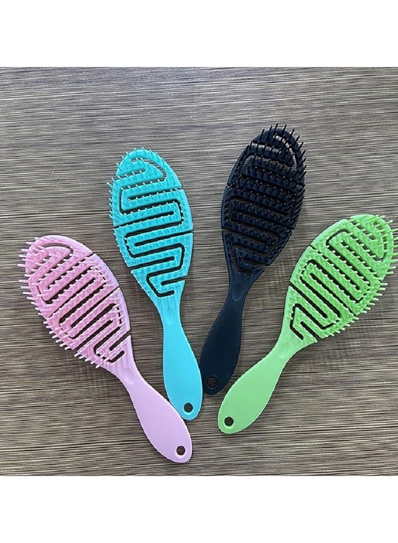 Generic Detangling Hair Brush with Flexible Massage Bristles Detangling - Durable Massage Styling Tool for Wet and Dry Hair - Multicolor  - Image 4