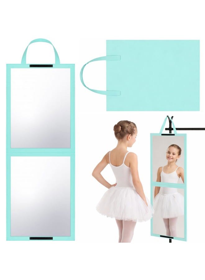 GlikCeil Travel Hanging Mirror Full Length for Dance Bag 33. 5 x 13. 4 Inch Foldable Backstage Mirror for Dancers Artists Aestheticians Home Spa Dance Competition Must Haves(Mint Green) - Image 1