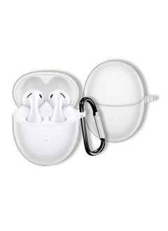 KASTWAVE Clear Case Compatible with Huawei FreeBuds 5, Protective Cover for Headphones, TPU Soft Thin Light-Weighted Cover with Anti-Lost Carabiner, Slim-Fit, Anti-Fall, Not Easy to Dirty  - Image 1
