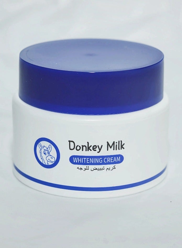إيفولي كريم تبييض الوجه بحليب الحمار، مرطب ومغذي للبشرة، مرطب لإصلاح الوجه لترطيب وتنعيم البشرة الجافة، شد البشرة وتفتيحها، كريم نهاري وليلي للفتيات والنساء للعناية اليومية بالبشرة، كريم حليب للوجه 100 مل - Image 1