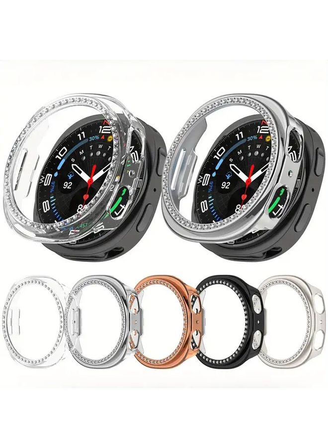 غطاء حماية من البولي كربونات المثقب مقاس 44 ملم مع طلاء فضي لساعة Galaxy Watch 8 - Image 1