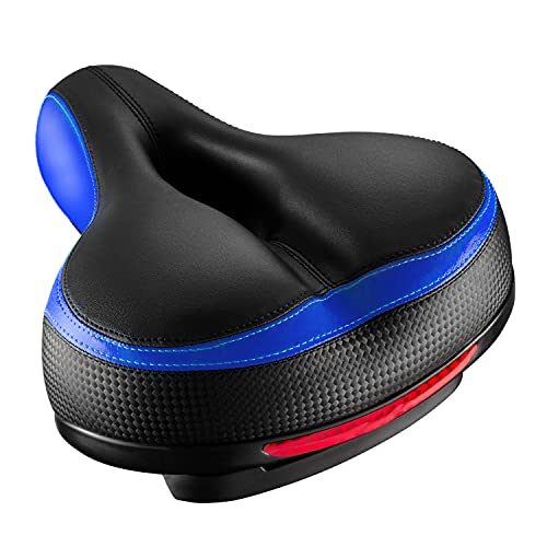 Roguoo Bike Seat, Most Comfortable Bicycle Seat Dual Shock Absorbing Memory Foam Waterproof Bicycle Saddle Bike Seat Replacement with Refective Tape for Mountain Bikes, Road Bikes - Image 5